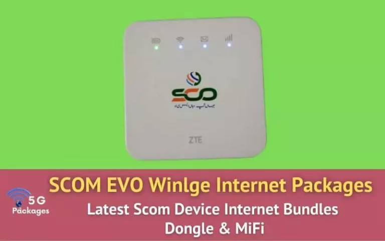Scom 4G EVO Wingle (Dongle & MiFi) Device Internet Packages