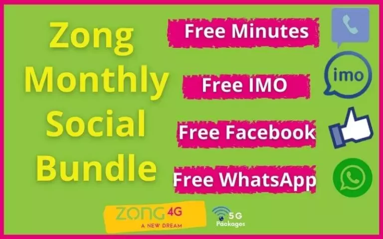 Zong Monthly Social Bundle February 2024 | 12GB Data, On Net & Off Net Minutes