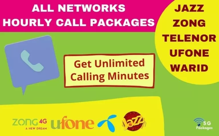 Jazz, Telenor, Zong, Ufone Hourly Call Packages February 2024